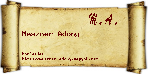 Meszner Adony névjegykártya
